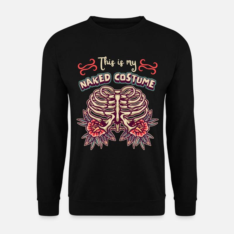 Skelett, Gerippe, Totenkopf, Spruch im Comic-Stil - Unisex Pullover - Schwarz