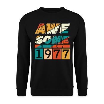 1977 Naissance Anniversaire Année de naissance millésime - Sweat-shirt Unisexe - noir - Devant - Alina (178cm) & Michal (187cm)