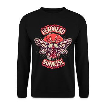 Skull with moth, moth - Unisex Sweatshirt - black - Front - Alina (178cm) & Michal (187cm)