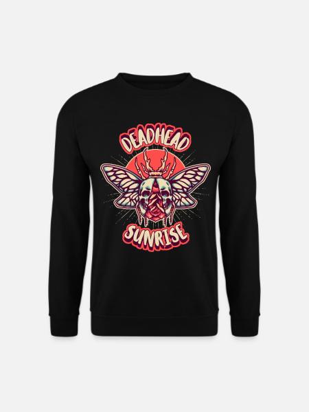 Skull with moth, moth - Unisex Sweatshirt - black