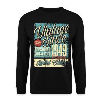 1949 Birthday vintage retro legend - Unisex Sweatshirt - black - Front - Alina (178cm) & Michal (187cm)