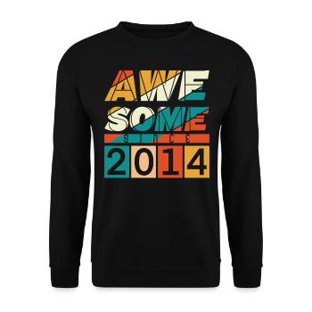 2014 Born Anniversaire Année de naissance millésime - Sweat-shirt Unisexe - noir - Devant - Alina (178cm) & Michal (187cm)