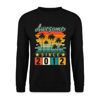 2012 Geboren Geburtstag Geburtsjahr Vintage - Unisex Pullover - Schwarz - Vorne - Alina (178cm) & Michal (187cm)