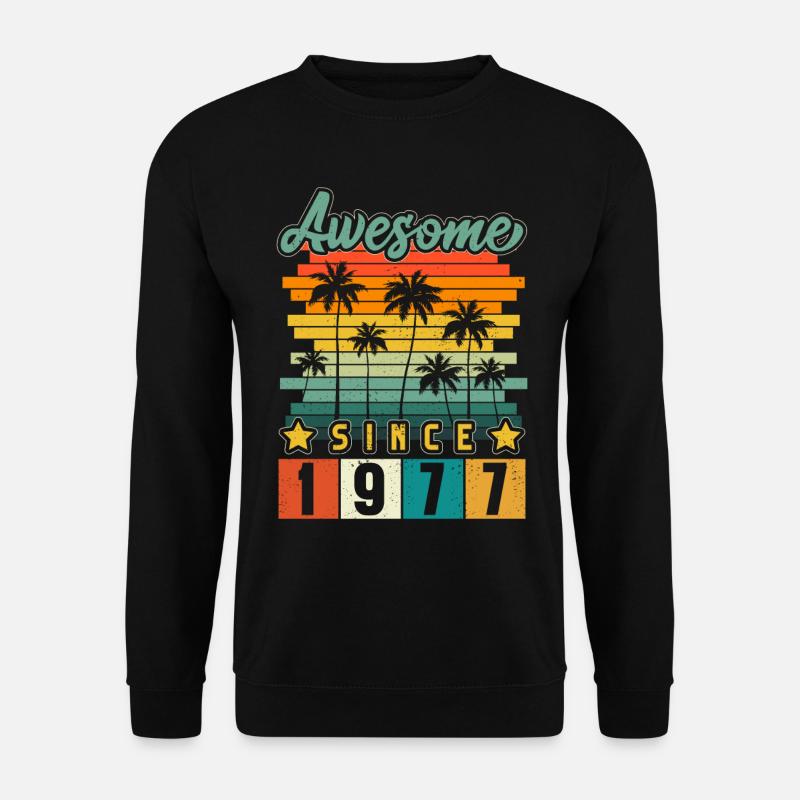 1977 Geboren Geburtstag Geburtsjahr Vintage - Unisex Pullover - Schwarz
