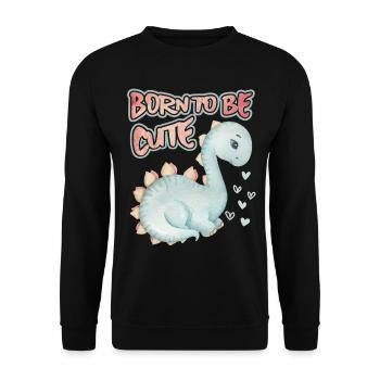 Baby Dinosaur, Saying, Cute-Dinosaur - Unisex Sweatshirt - black - Front - Alina (178cm) & Michal (187cm)