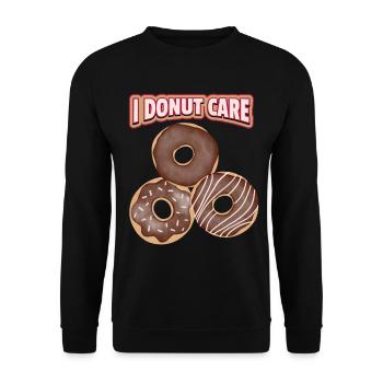 I-Donut-Care drôle de dicton, jeu de mots avec beignet au chocolat - Sweat-shirt Unisexe - noir - Devant - Alina (178cm) & Michal (187cm)