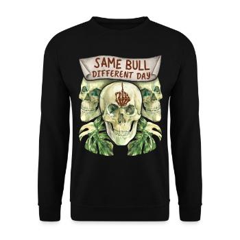 Skull, skull, funny saying, middle finger - Unisex Sweatshirt - black - Front - Alina (178cm) & Michal (187cm)