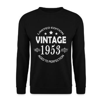 70 birthday 70 years born 1953 - Unisex Sweatshirt - black - Front - Alina (178cm) & Michal (187cm)