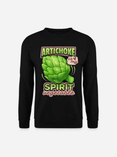 Artischocke Illustration, lustiger Spruch - Unisex Pullover - Schwarz