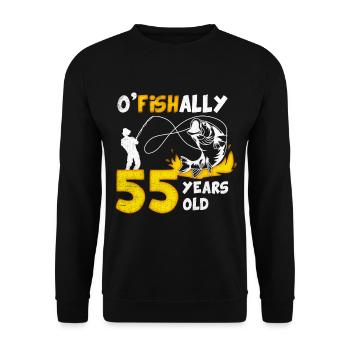 55. Geburtstag Angeln 1978 Jahrgang Fischer Angler - Unisex Pullover - Schwarz - Vorne - Alina (178cm) & Michal (187cm)