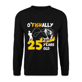 25. Geburtstag Angeln 1978 Jahrgang Fischer Angler - Unisex Pullover - Schwarz - Vorne - Alina (178cm) & Michal (187cm)