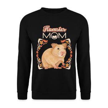 Hamster, Hamster-Mom, Hamster-Mama lustiger Spruch - Unisex Pullover - Schwarz - Vorne - Alina (178cm) & Michal (187cm)