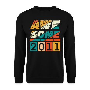 2011 Anniversaire Naissance Année de naissance millésime - Sweat-shirt Unisexe - noir - Devant - Alina (178cm) & Michal (187cm)