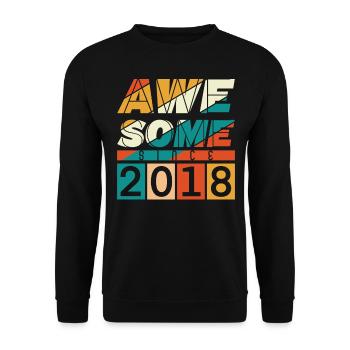 2018 Anniversaire Naissance Année de naissance Millésime - Sweat-shirt Unisexe - noir - Devant - Alina (178cm) & Michal (187cm)
