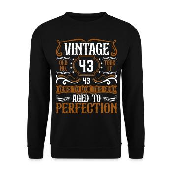 43e anniversaire Vintage Rétro - Sweat-shirt Unisexe - noir - Devant - Alina (178cm) & Michal (187cm)