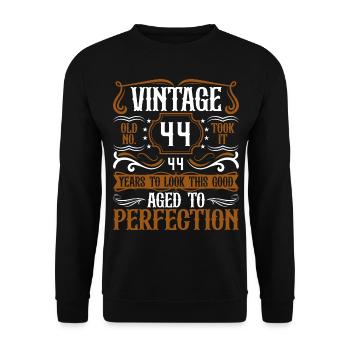 44th Birthday Vintage Retro - Unisex Sweatshirt - black - Front - Alina (178cm) & Michal (187cm)
