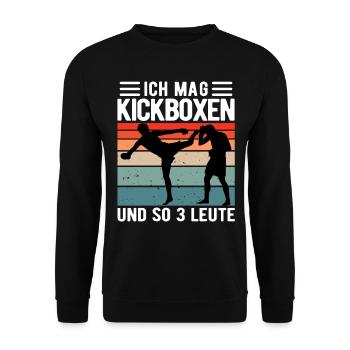 Kickboxing Arts Martiaux Drôle Dicton Cadeau - Sweat-shirt Unisexe - noir - Devant - Alina (178cm) & Michal (187cm)