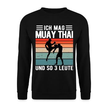 Muay Thai Kampfsport Thai Boxen Geschenk lustig - Unisex Pullover - Schwarz - Vorne - Alina (178cm) & Michal (187cm)