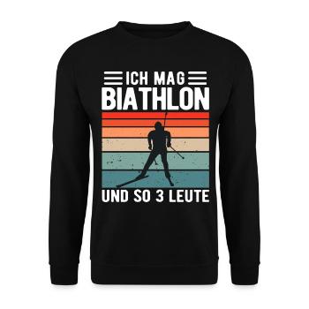 Biathlon Biathlete Winter Sports Funny Saying - Unisex Sweatshirt - black - Front - Alina (178cm) & Michal (187cm)