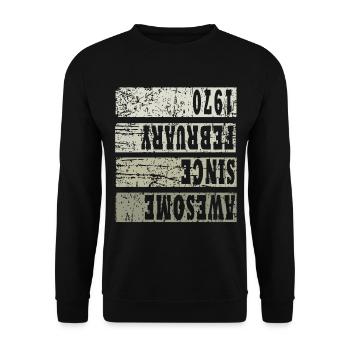 Né en 1970 Février 53e cadeau d’anniversaire - Sweat-shirt Unisexe - noir - Devant - Alina (178cm) & Michal (187cm)