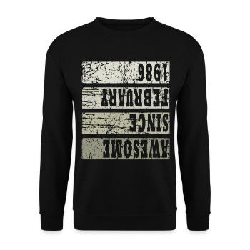 1986 En février Millésime - Sweat-shirt Unisexe - noir - Devant - Alina (178cm) & Michal (187cm)