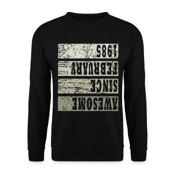 Né 1985 Cadeau d’anniversaire du 38 février - Sweat-shirt Unisexe - noir - Devant - Alina (178cm) & Michal (187cm)