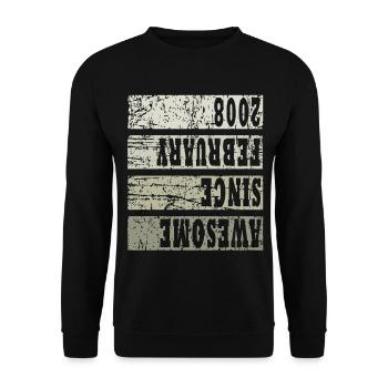 2008 Im Februar Vintage - Unisex Pullover - Schwarz - Vorne - Alina (178cm) & Michal (187cm)