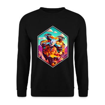 Drone Dronenpilot Quadrocopter fliegen - Unisex Pullover - Schwarz - Vorne - Alina (178cm) & Michal (187cm)