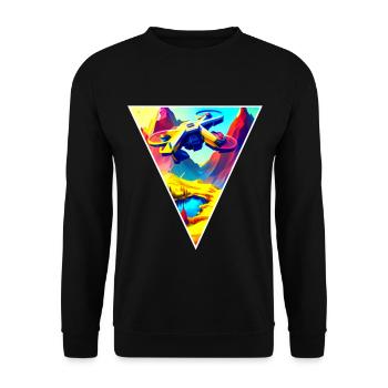 Drone Pilot fly - Unisex Sweatshirt - black - Front - Alina (178cm) & Michal (187cm)