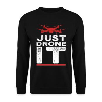 Drone Pilot fly - Unisex Sweatshirt - black - Front - Alina (178cm) & Michal (187cm)