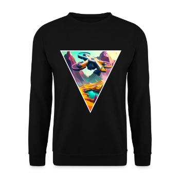 Drone Gift Idea Drone Fly Drone Pilots - Unisex Sweatshirt - black - Front - Alina (178cm) & Michal (187cm)
