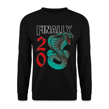 20 years old, birth sentence - Unisex Sweatshirt - black - Front - Alina (178cm) & Michal (187cm)