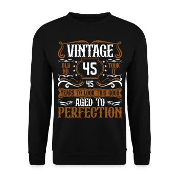 45e anniversaire Vintage Rétro - Sweat-shirt Unisexe - noir - Devant - Alina (178cm) & Michal (187cm)