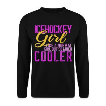 Eishockey Frauen Mädchen Hockey Spielerin - Unisex Pullover - Schwarz - Vorne - Alina (178cm) & Michal (187cm)