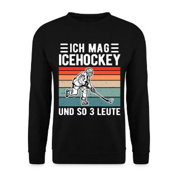 Cadeau de joueur de hockey sur glace rétro - Sweat-shirt Unisexe - noir - Devant - Alina (178cm) & Michal (187cm)