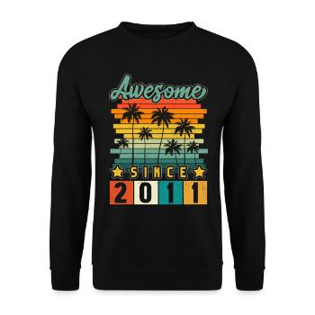 2011 Anniversaire Naissance Année de naissance millésime - Sweat-shirt Unisexe - noir - Devant - Alina (178cm) & Michal (187cm)