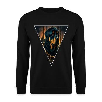 Rottweiler,Tête de chien,Sports canins - Sweat-shirt Unisexe - noir - Devant - Alina (178cm) & Michal (187cm)
