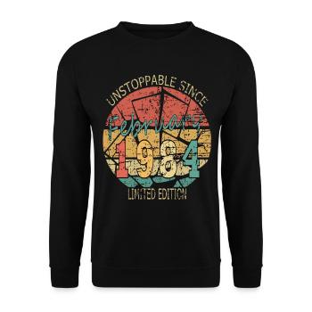 1984 vintage vintage anniversaire dire idée - Sweat-shirt Unisexe - noir - Devant - Alina (178cm) & Michal (187cm)