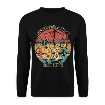 1983 vintage vintage anniversaire dire idée - Sweat-shirt Unisexe - noir - Devant - Alina (178cm) & Michal (187cm)