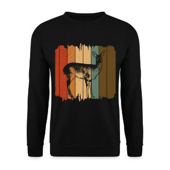 Roe deer - Unisex Sweatshirt - black - Front - Alina (178cm) & Michal (187cm)