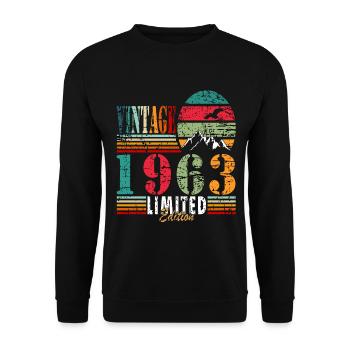 Millésime 1963 - Sweat-shirt Unisexe - noir - Devant - Alina (178cm) & Michal (187cm)