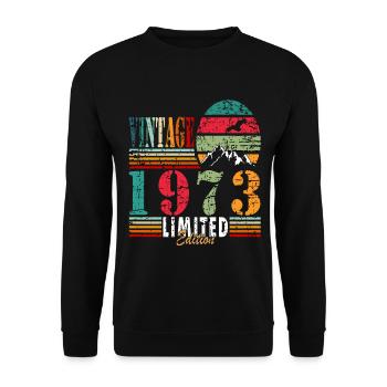 Jahrgang Millésime 1973 - Sweat-shirt Unisexe - noir - Devant - Alina (178cm) & Michal (187cm)