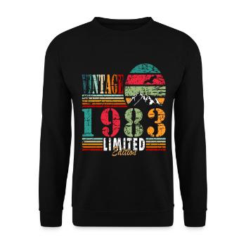 Millésime 1983 - Sweat-shirt Unisexe - noir - Devant - Alina (178cm) & Michal (187cm)