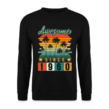 1960 Anniversaire Naissance Année de naissance millésime - Sweat-shirt Unisexe - noir - Devant - Alina (178cm) & Michal (187cm)