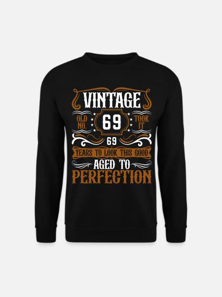 69. Geburtstag Vintage Retro - Unisex Pullover - Schwarz