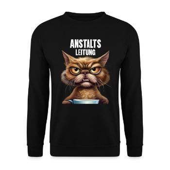 Anstaltsleitung - Unisex Pullover - Schwarz - Vorne - Alina (178cm) & Michal (187cm)