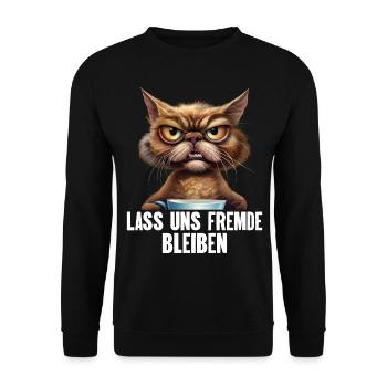 Lass Uns Fremde Bleiben - Unisex Pullover - Schwarz - Vorne - Alina (178cm) & Michal (187cm)
