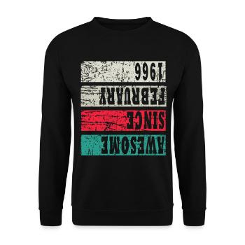 Hergestellt 1966, Geboren 1966 Geburtstag - Unisex Pullover - Schwarz - Vorne - Alina (178cm) & Michal (187cm)