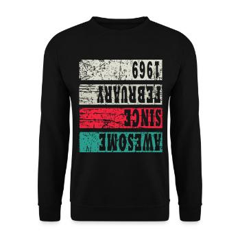Hergestellt 1969, Geboren 1969 Geburtstag - Unisex Pullover - Schwarz - Vorne - Alina (178cm) & Michal (187cm)
