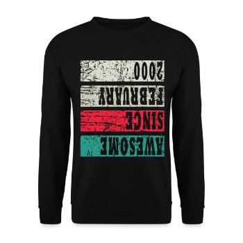 Jahrgang 23. Geburtstag 2000 Sportgeschenk - Unisex Pullover - Schwarz - Vorne - Alina (178cm) & Michal (187cm)